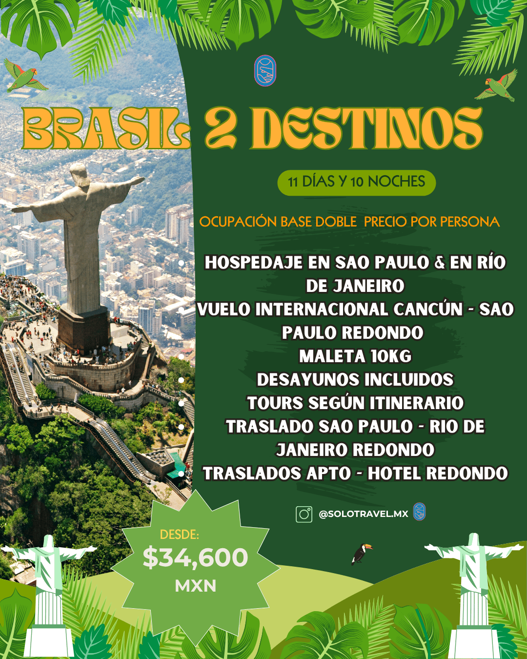 Paquete de viaje a Brasil - 2 Destinos